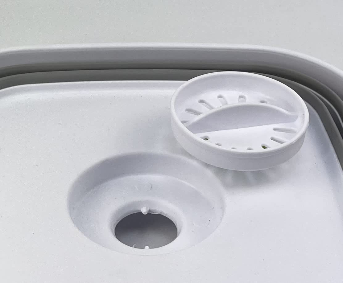 SAMMART 10L (2.64 Gallon) Collapsible Dishpan with Draining Plug - Foldable Washing Basin - Portable Dish Washing Tub - Space Saving Kitchen Storage Tray (Grey + Aqua Blue (Set of 2))